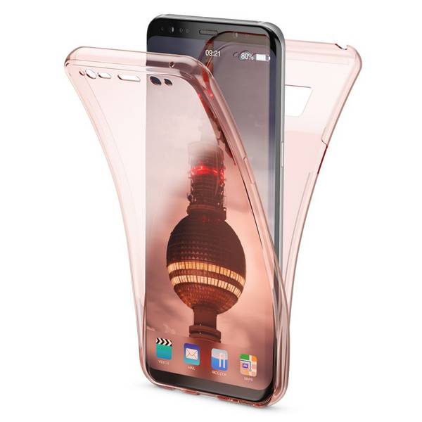 NALIA 360 Grad Hülle für Samsung Galaxy S8, Full Cover Handy Schutzhülle Case Rose Gold
