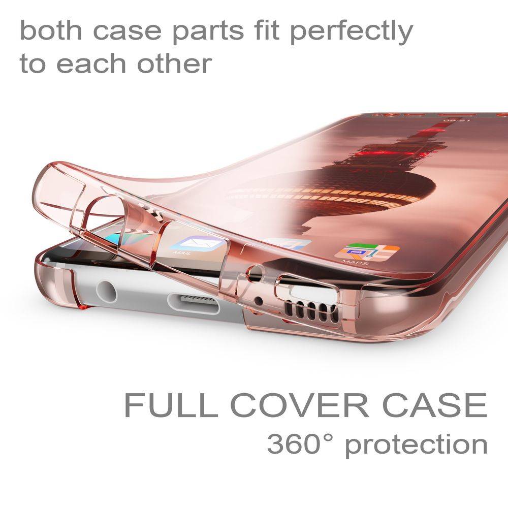 NALIA 360 Grad Hülle für Samsung Galaxy S8, Full Cover Handy Schutzhülle Case Rose Gold-1