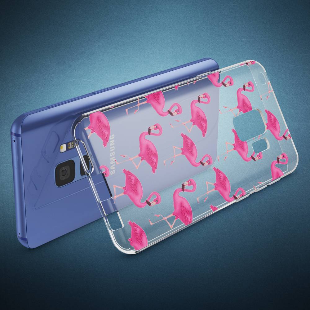 Samsung Galaxy S9 Hülle Handyhülle von NALIA, Slim Silikon Motiv Case Schutzhülle Flamingo Pink-1