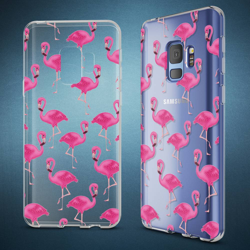 Samsung Galaxy S9 Hülle Handyhülle von NALIA, Slim Silikon Motiv Case Schutzhülle Flamingo Pink-2