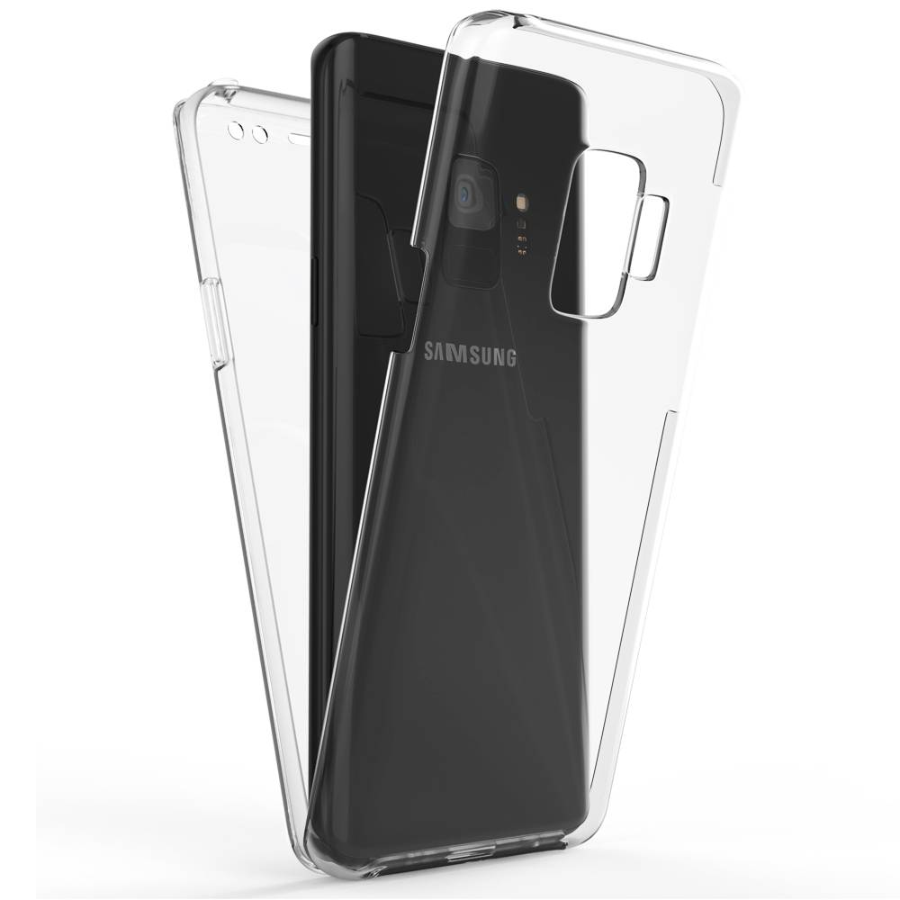 NALIA 360 Grad Handy Hülle für Samsung Galaxy S9, Full Cover Case Bumper Etui Transparent-0