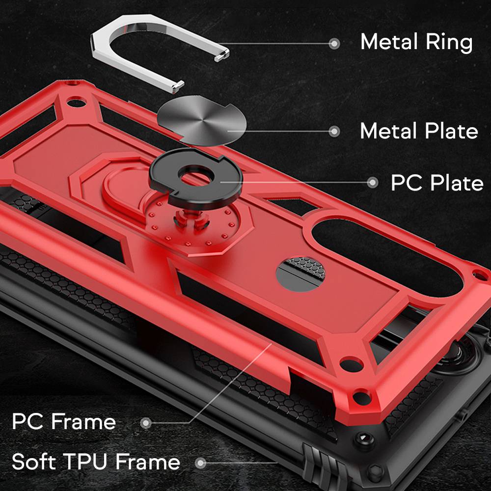 NALIA Ring Handy Hülle für Huawei P30 Lite, 360 Grad Schutz Case Cover Bumper Schwarz-0