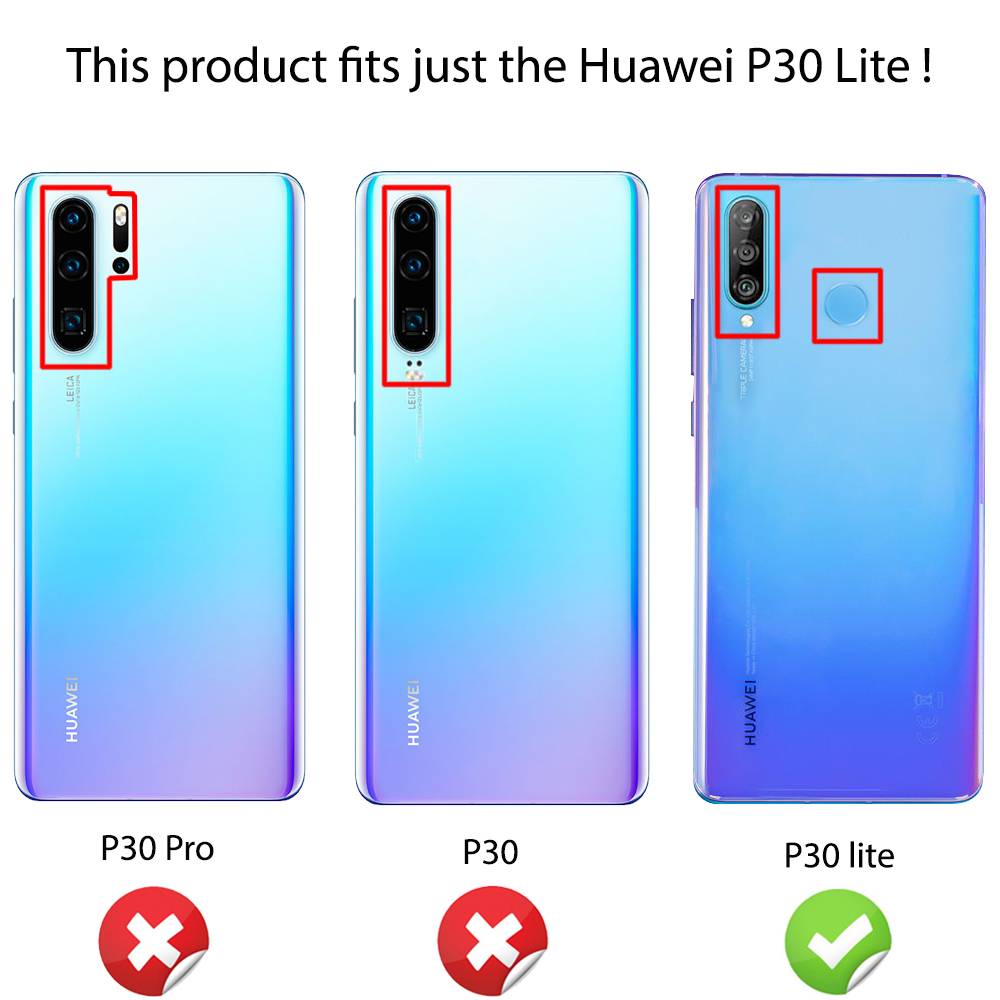 NALIA Ring Handy Hülle für Huawei P30 Lite, 360 Grad Schutz Case Cover Bumper Schwarz-2