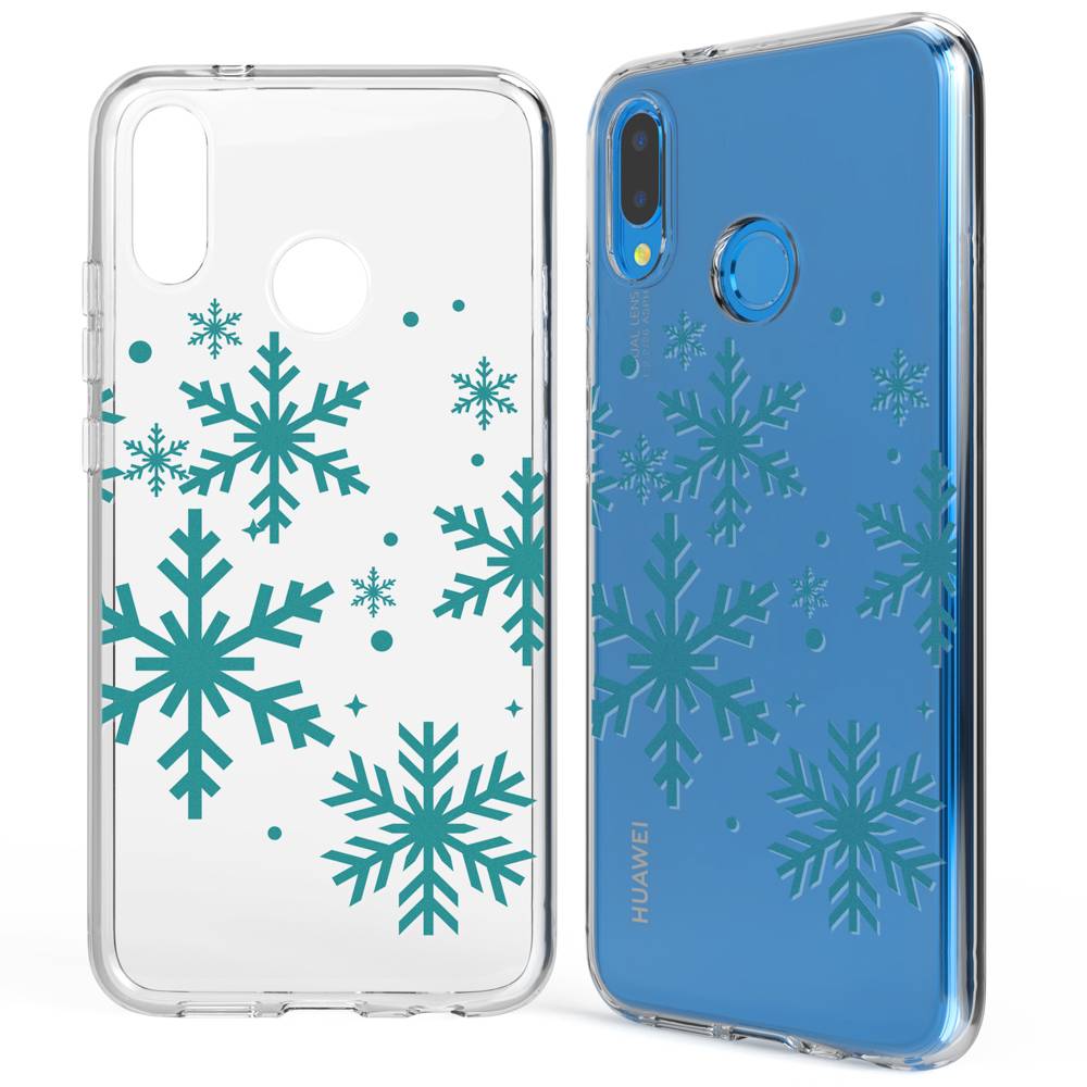 Huawei P20 Lite Hülle Handyhülle von NALIA, Slim Silikon Cover Schutzhülle Snowflakes-0