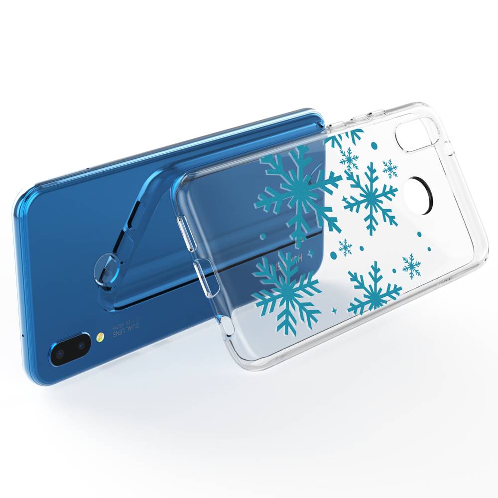Huawei P20 Lite Hülle Handyhülle von NALIA, Slim Silikon Cover Schutzhülle Snowflakes-1