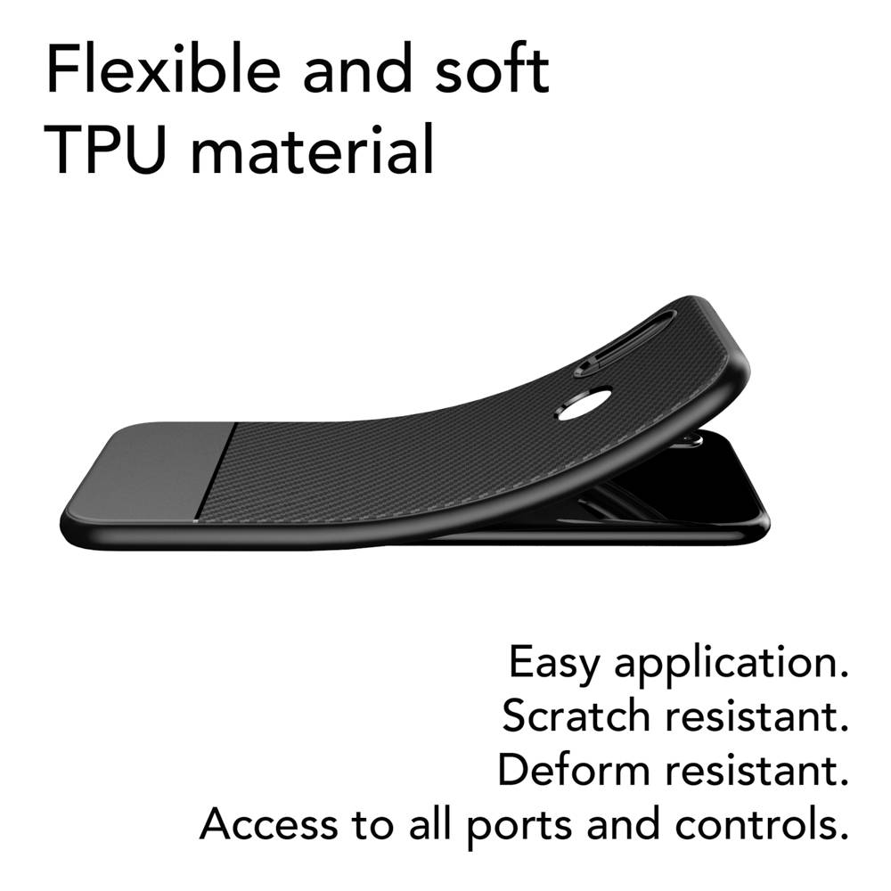 Huawei P20 Lite Handy Hülle von NALIA, Slim Soft Silikon Case Dünne Carbon Look Schwarz-1
