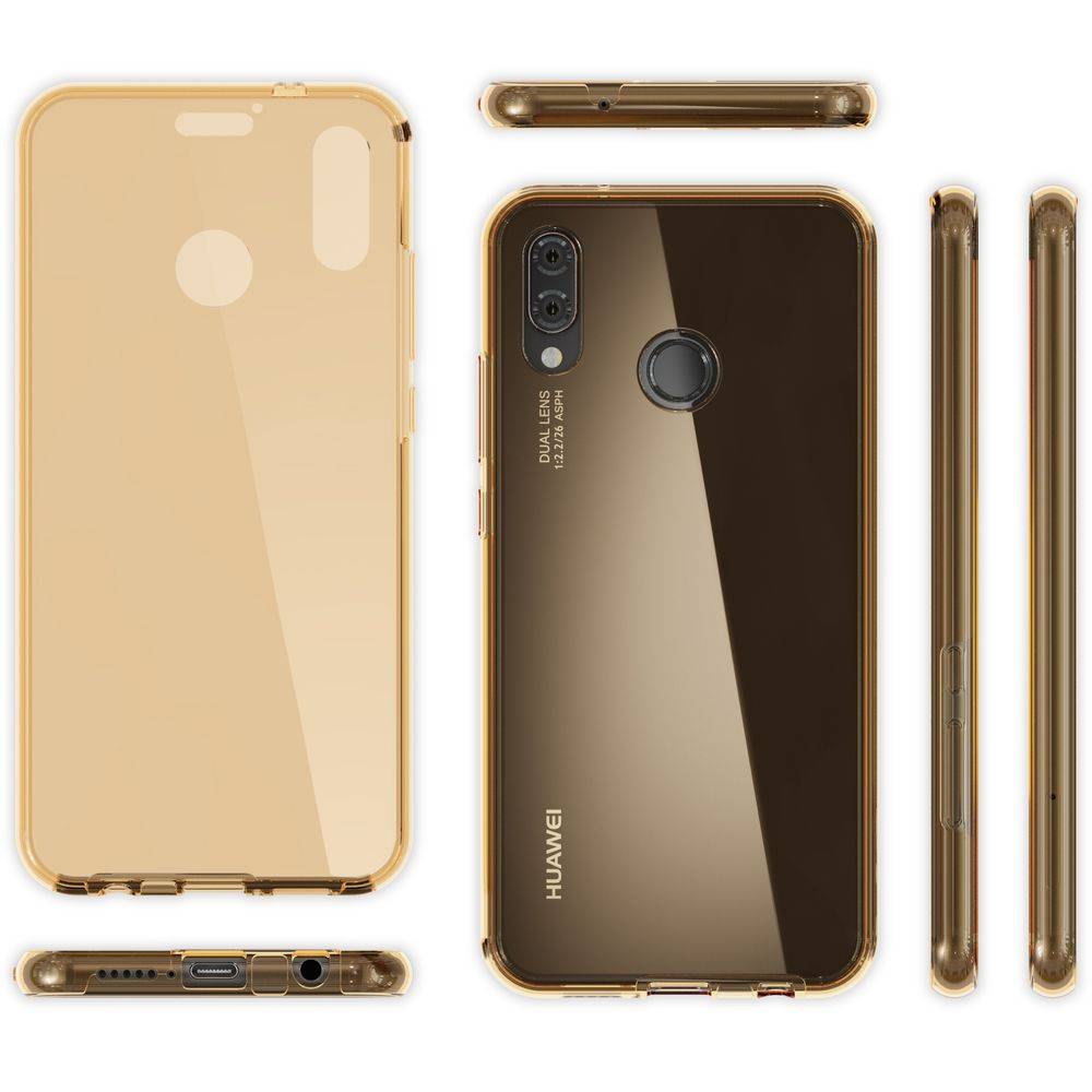 Huawei P20 Lite 360 Grad Handy Hülle von NALIA, Cover Etui Rundum Schutz Case Gold-4