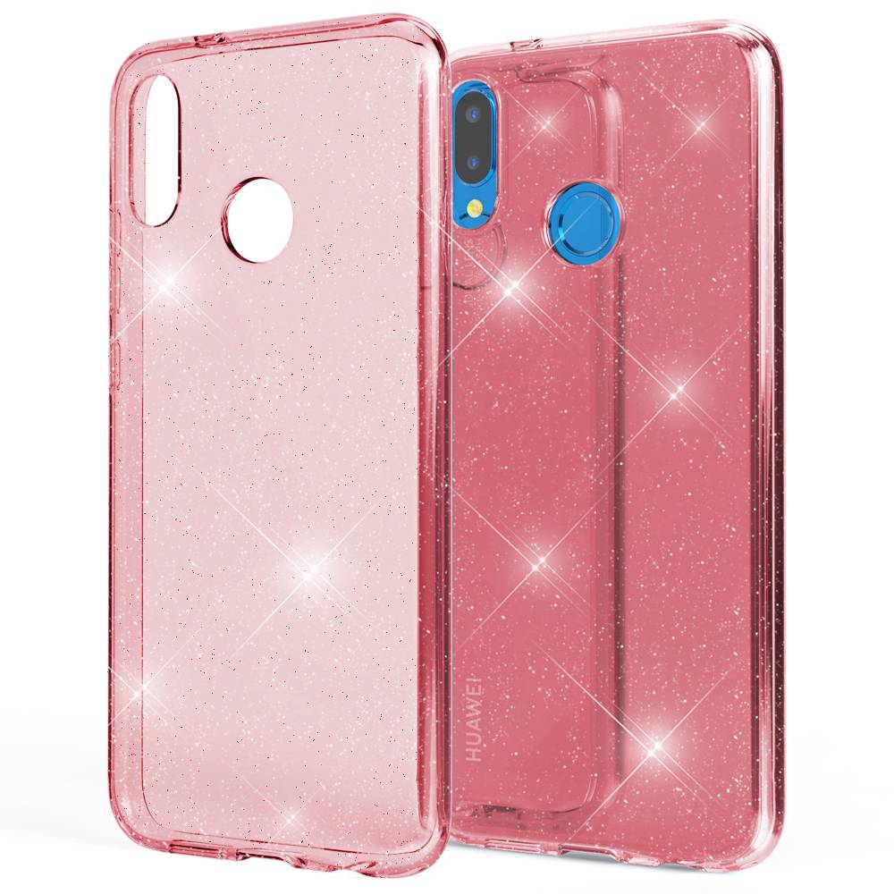 NALIA Glitter Hülle kompatibel mit Huawei P20 Lite Glitzer Handyhülle Case Cover Pink-0