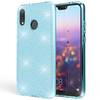 Huawei P20 Lite Hülle Handyhülle von NALIA, Glitzer Silikon-Case Back-Cover Türkis