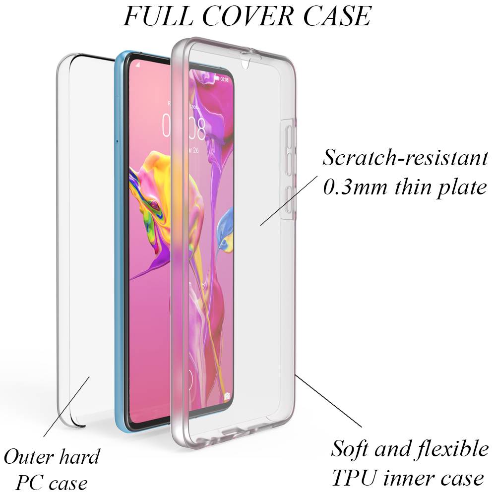 NALIA 360 Grad Handy Hülle für Huawei P30, Slim Schutz Case Cover Tasche Bumper Transparent-2