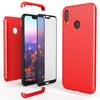 Huawei P20 Lite Hülle 360 Grad Handyhülle mit Displayschutz von NALIA, 360° Cover Rot