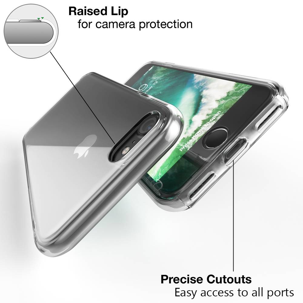 NALIA 360° Handy Hülle für iPhone SE 2022 / SE 2020 / 8 / 7, Case Cover Schutz Transparent-1