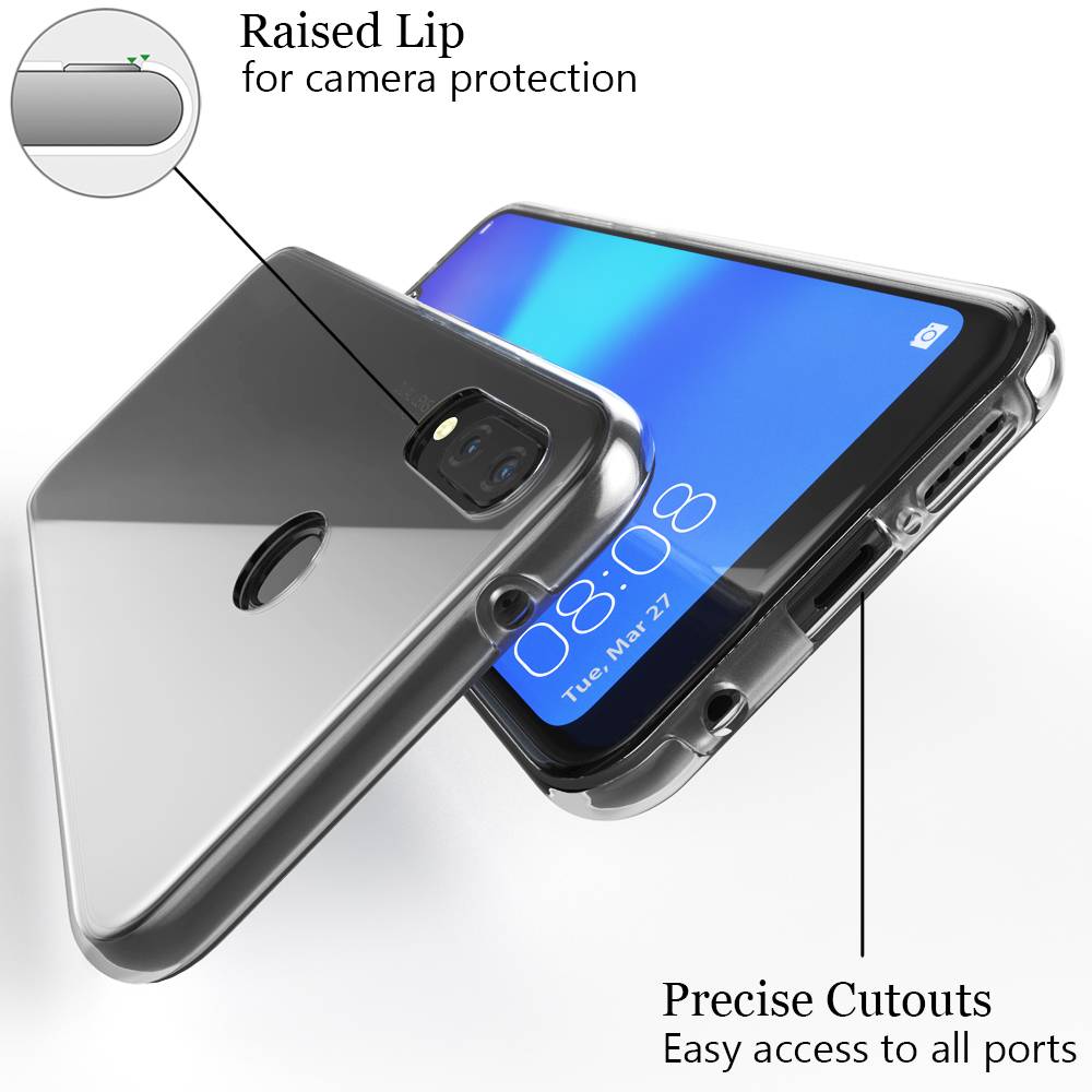 NALIA 360 Grad Handy Hülle für Huawei P20 Lite, Full Cover Case Rundum Bumper Transparent-1
