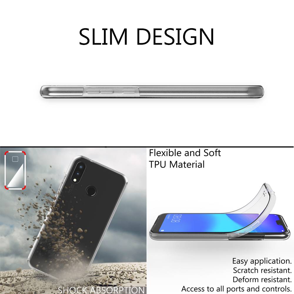 NALIA 360 Grad Handy Hülle für Huawei P20 Lite, Full Cover Case Rundum Bumper Transparent-3