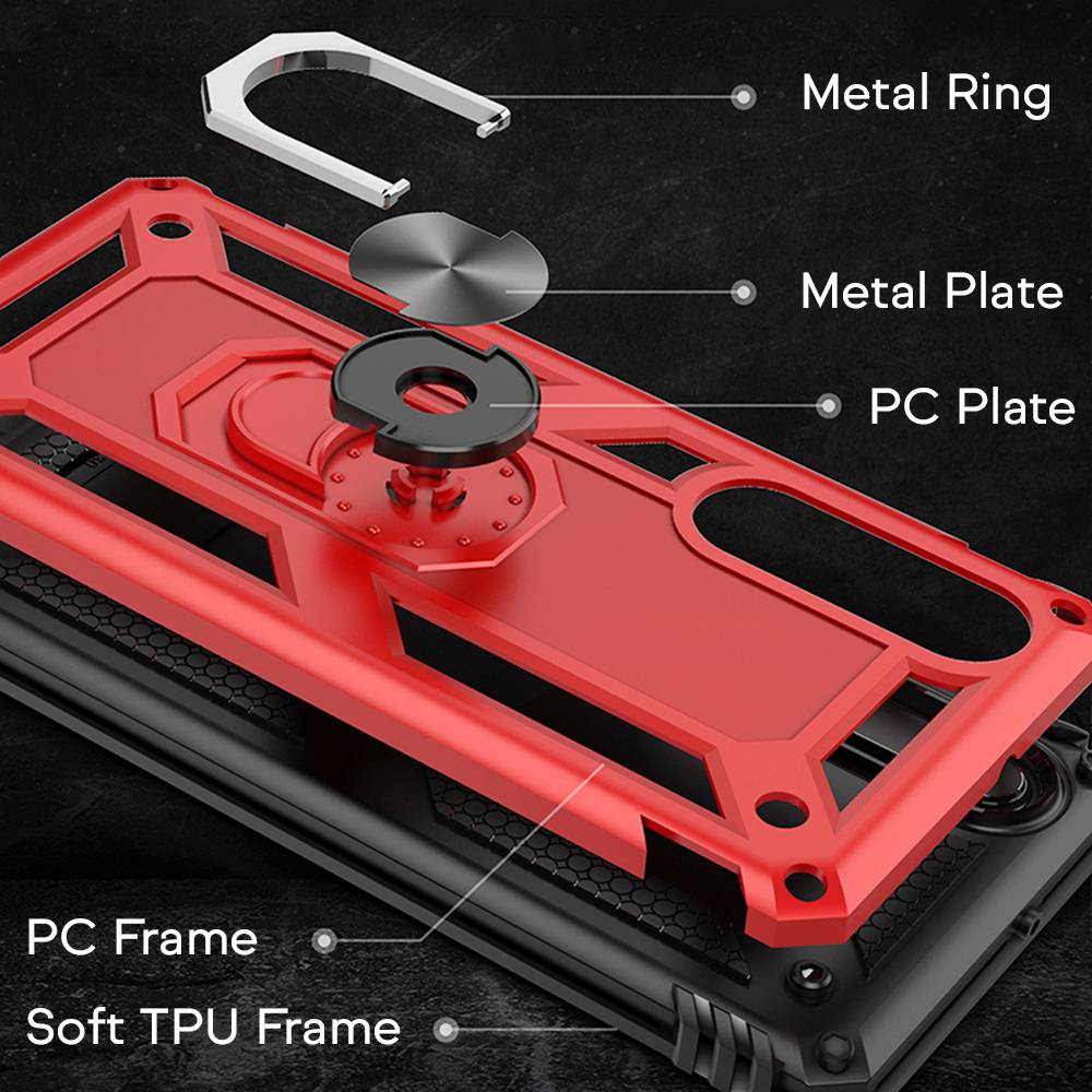 NALIA Ring Handy Hülle für Huawei P30, 360 Grad Schutz Case Cover Tasche Bumper Silber-1