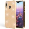 Huawei P20 Lite Hülle Handyhülle von NALIA, Glitzer Silikon-Case Back-Cover Gold