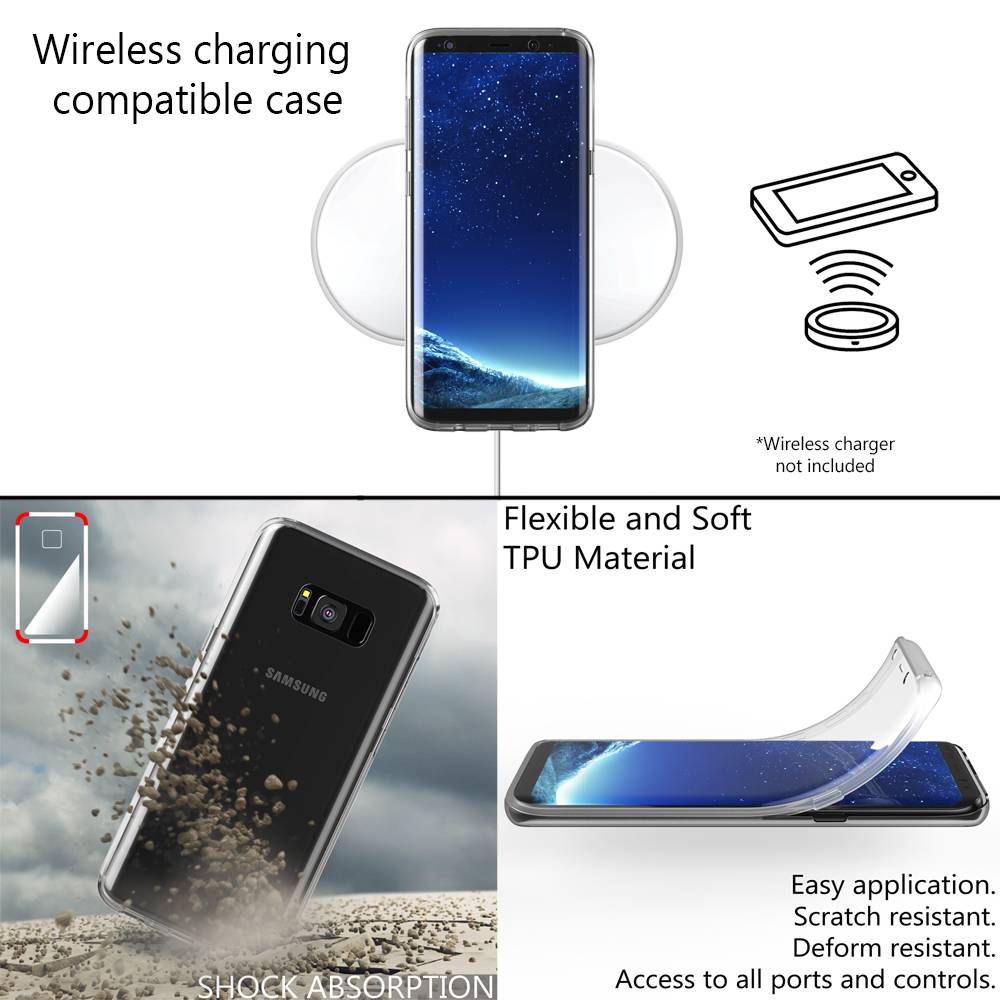 NALIA 360 Grad Handy Hülle für Samsung Galaxy S8, Full Cover Silikon Bumper Etui Schwarz-4