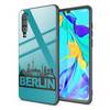 NALIA Motiv Handyhülle für Huawei P30, Schutz Case Cover Tasche Bumper Etui Schale Berlin Skyline Türkis