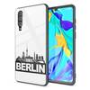 NALIA Motiv Handyhülle für Huawei P30, Schutz Case Cover Tasche Bumper Etui Schale Berlin Skyline Weiß