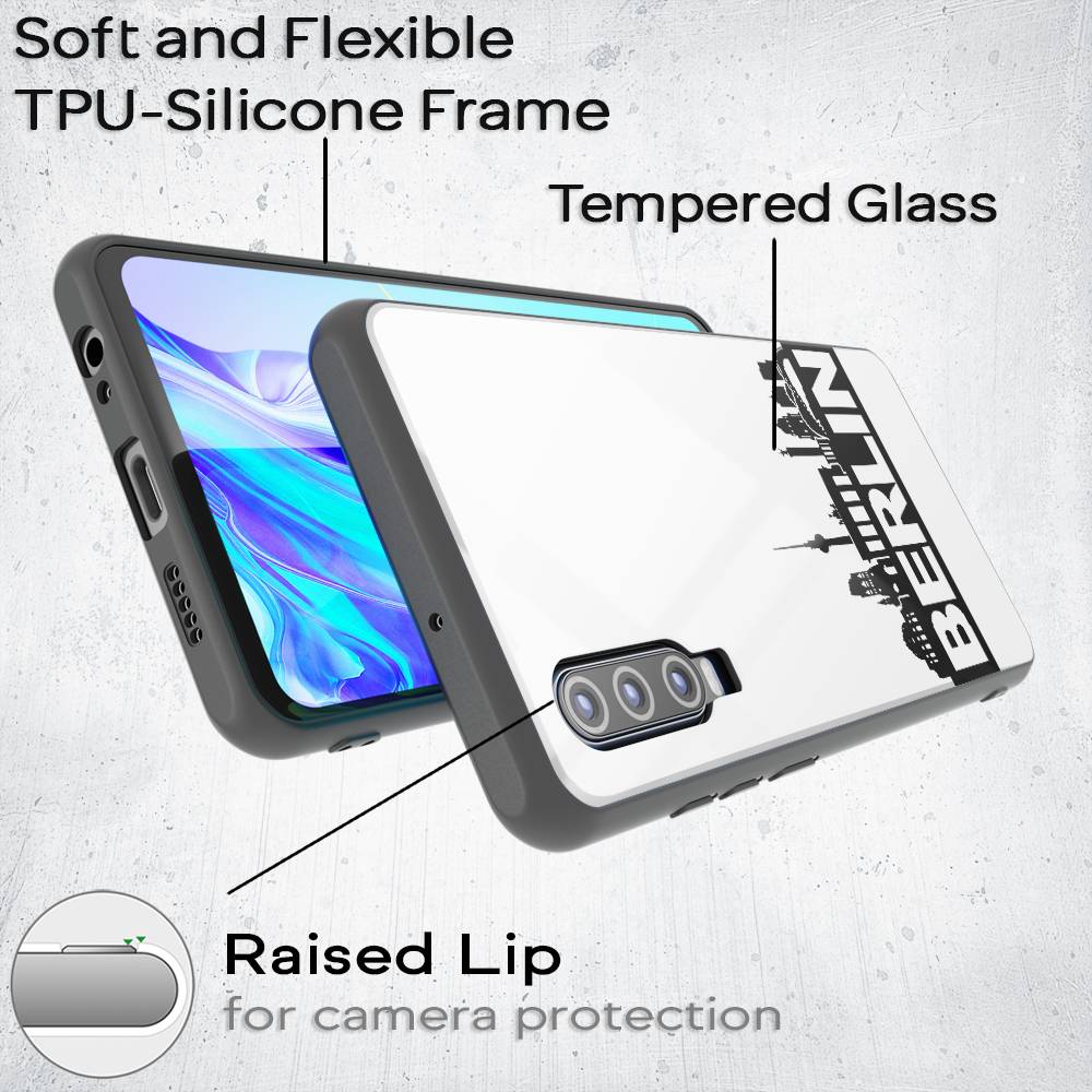 NALIA Motiv Handyhülle für Huawei P30, Schutz Case Cover Tasche Bumper Etui Schale Berlin Skyline Weiß-2