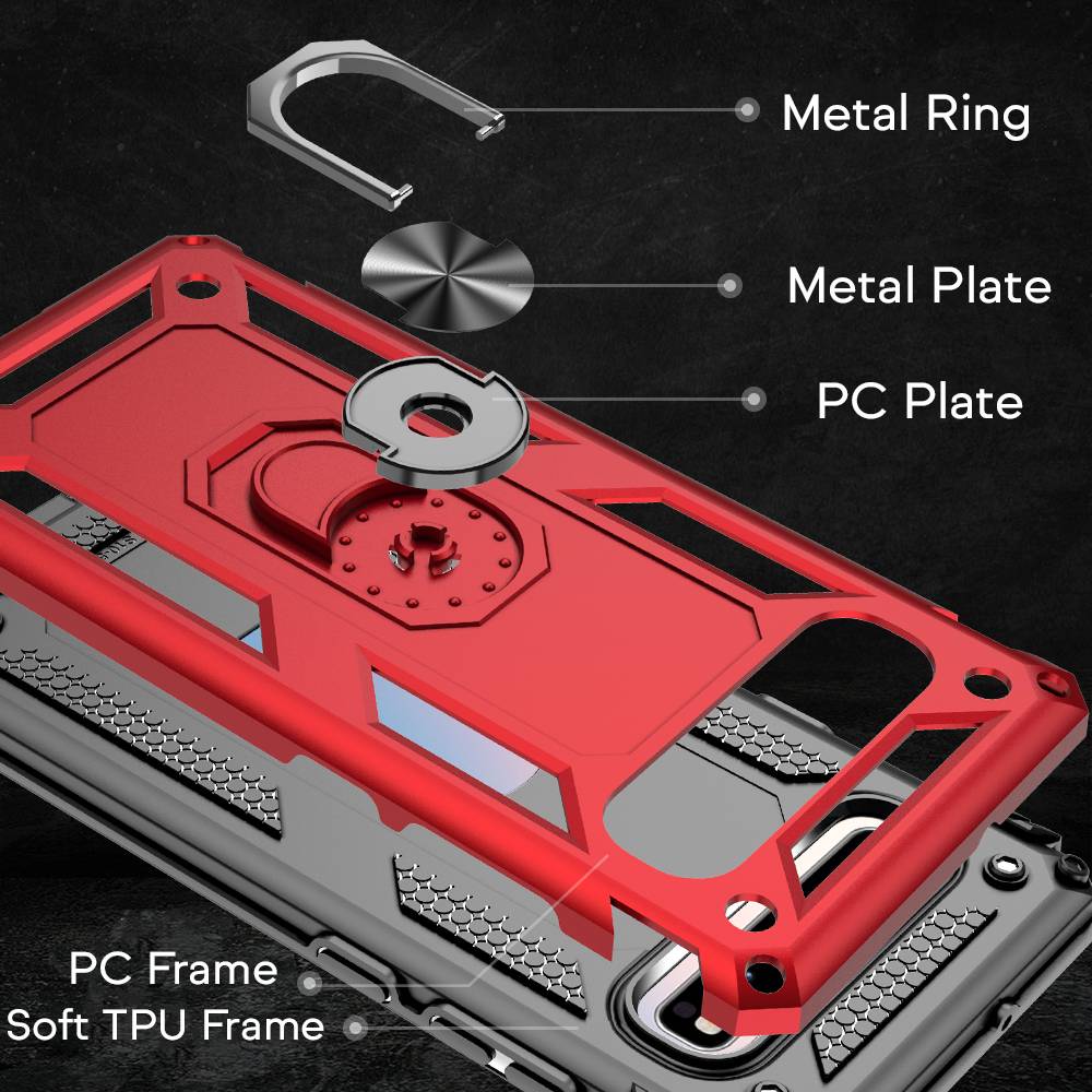 NALIA Ring Handy Hülle für Samsung Galaxy S10 5G, 360 Grad Schutz Case Cover Schwarz-1