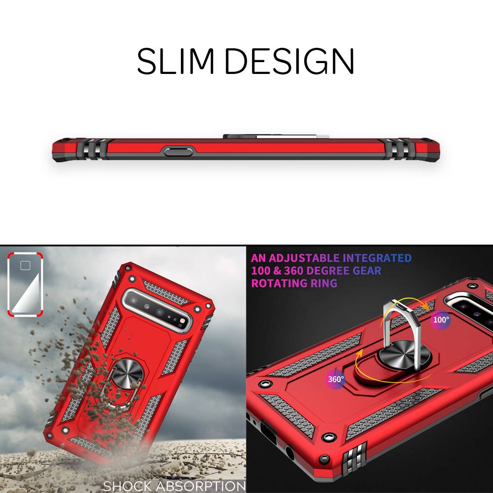 NALIA Ring Handy Hülle für Samsung Galaxy S10 5G, 360 Grad Schutz Case Cover Schwarz-3