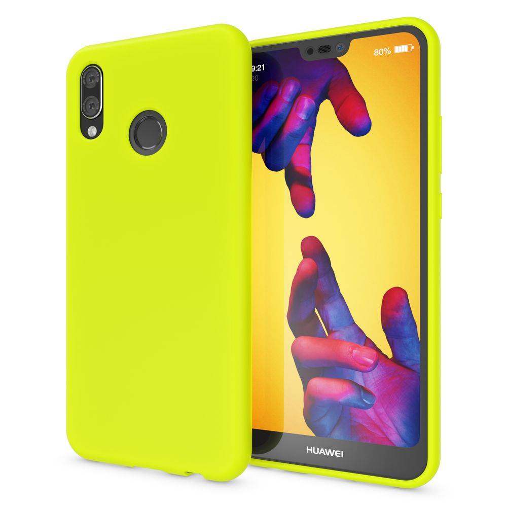 NALIA Hülle Handyhülle für Huawei P20 Lite, Ultra-Slim TPU Silikon Neon Case Gelb-0