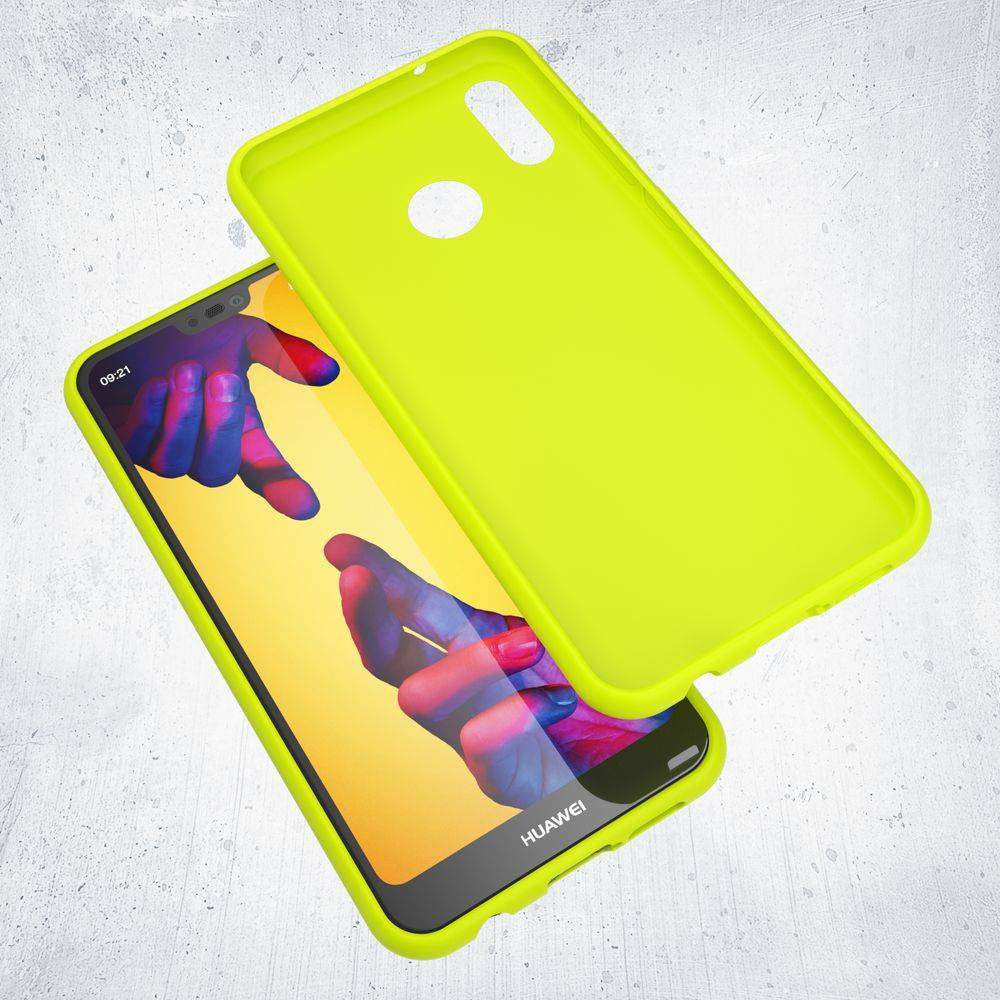 NALIA Hülle Handyhülle für Huawei P20 Lite, Ultra-Slim TPU Silikon Neon Case Gelb-4