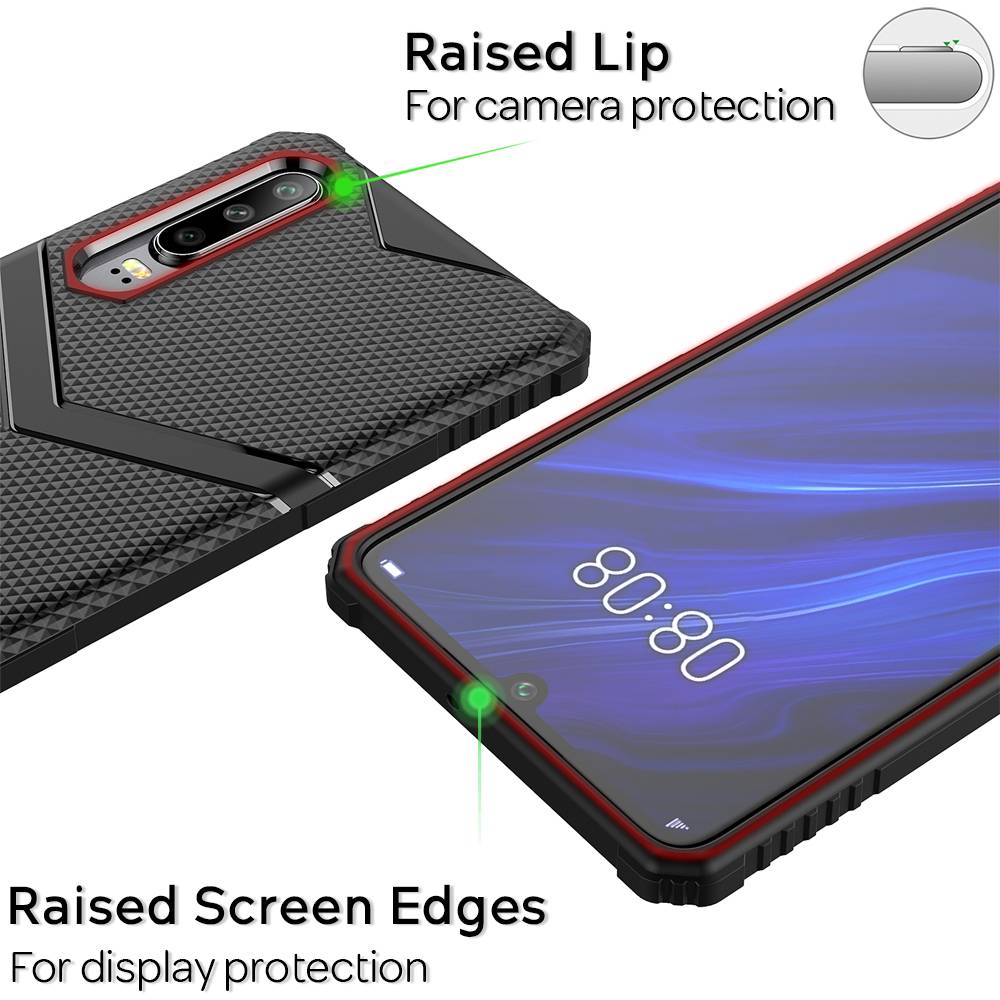 NALIA Handy Hülle kompatibel mit Huawei P30, Silikon Case Cover Bumper stoßfest Schwarz-1