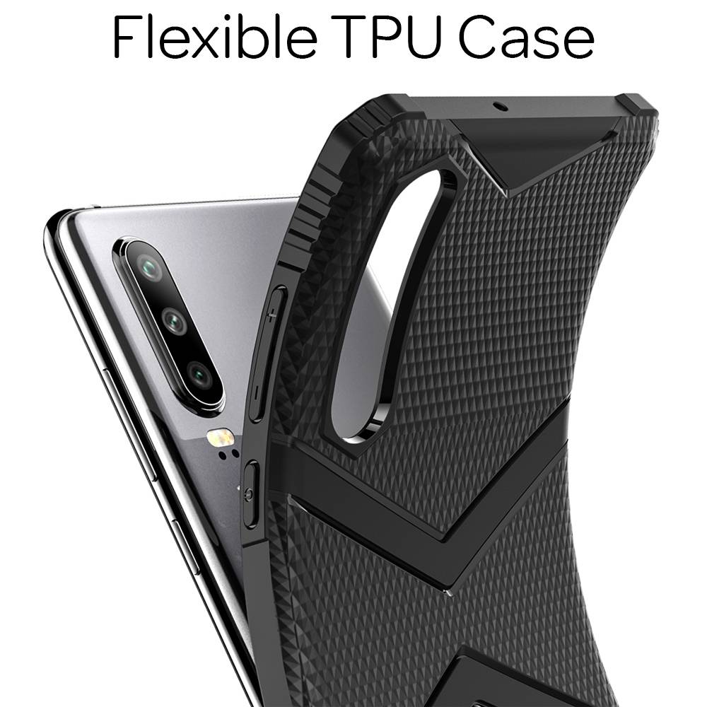 NALIA Handy Hülle kompatibel mit Huawei P30, Silikon Case Cover Bumper stoßfest Schwarz-2