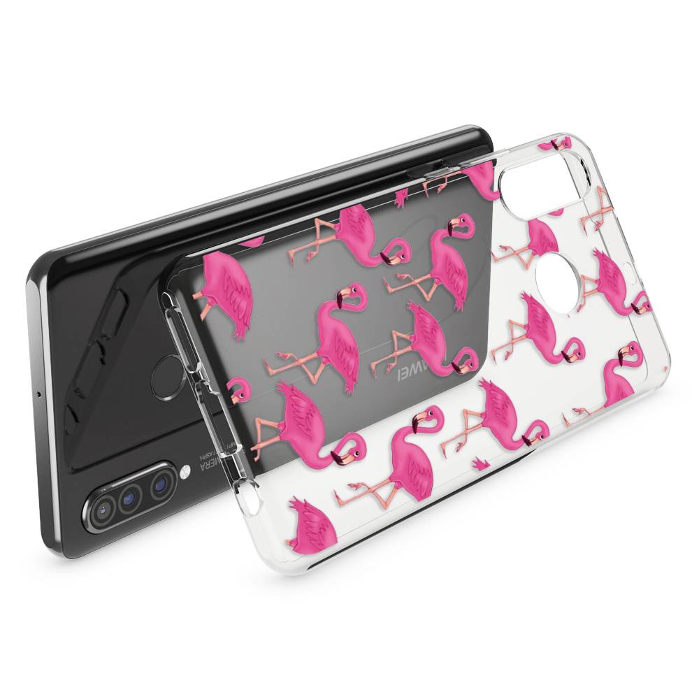 NALIA Hülle für Huawei P30 Lite, Motiv Handy Hülle Slim Silikon Case Schutzhülle Flamingo Pink-1