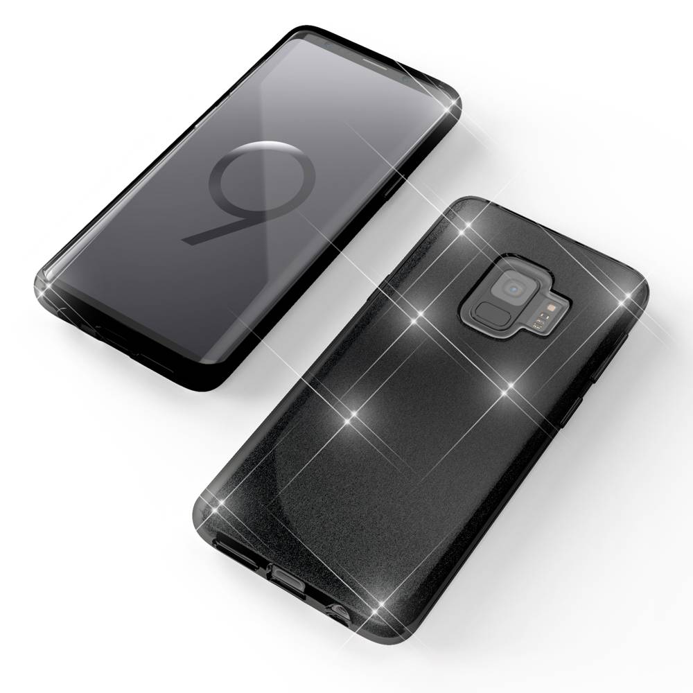 Samsung Galaxy S9 Hülle Handyhülle von NALIA, Glitzer Slim Case Cover Schutzhülle Schwarz-3