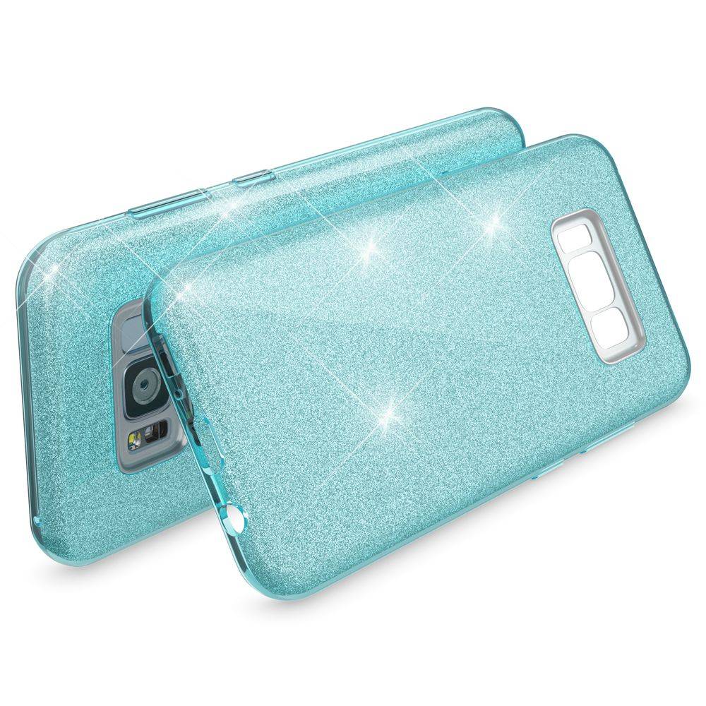 Samsung Galaxy S8 Hülle Handyhülle von NALIA, Glitzer Slim Case Cover Schutzhülle Türkis-1