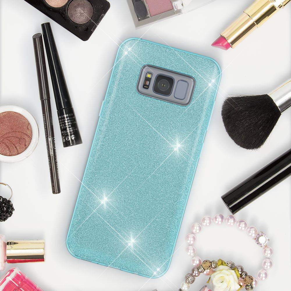 Samsung Galaxy S8 Hülle Handyhülle von NALIA, Glitzer Slim Case Cover Schutzhülle Türkis-2
