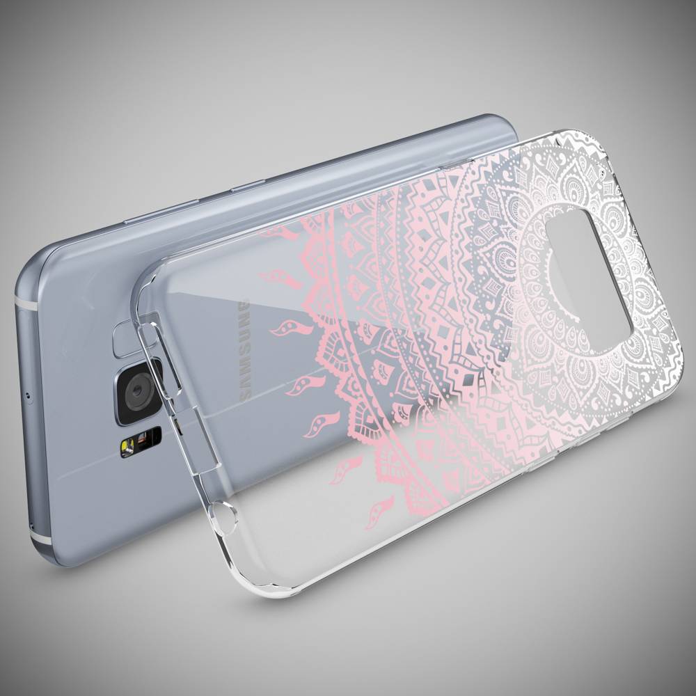 Samsung Galaxy S8 Hülle Handyhülle von NALIA, Slim Silikon Motiv Case Schutzhülle Mandala Pink-1