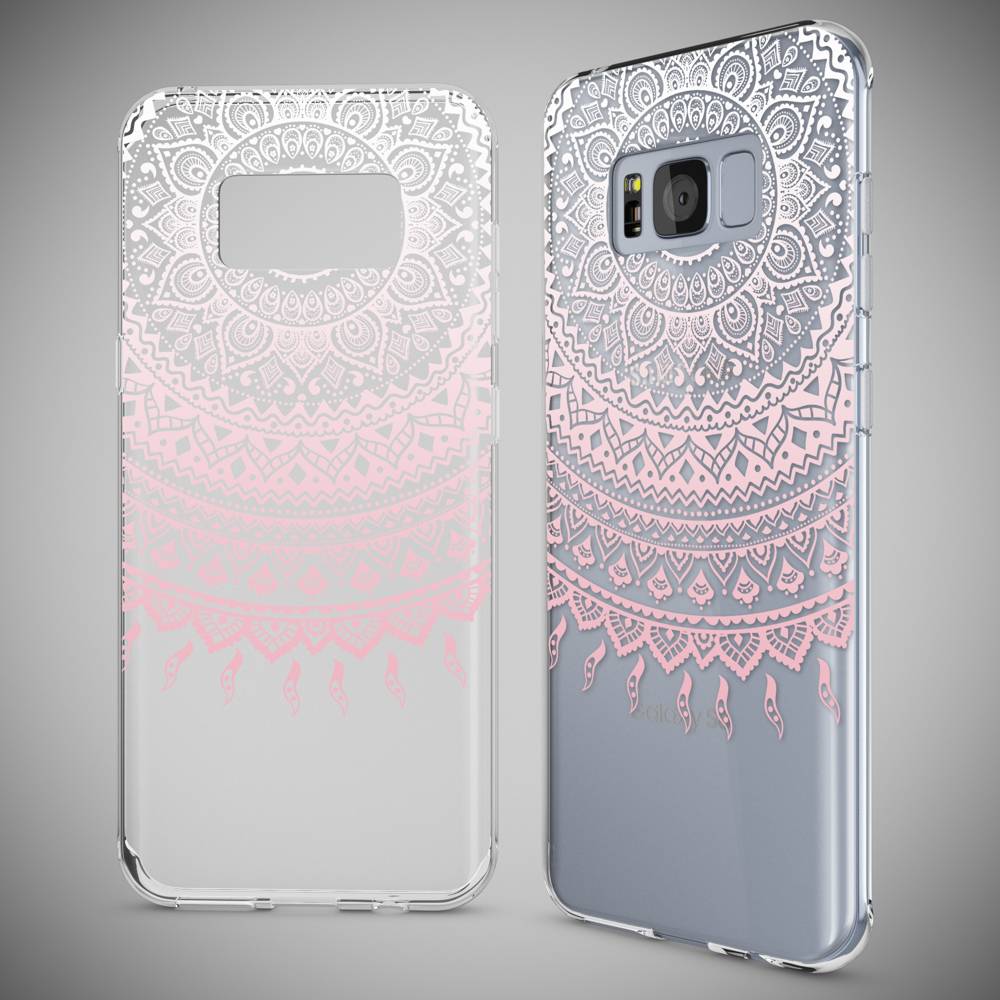 Samsung Galaxy S8 Hülle Handyhülle von NALIA, Slim Silikon Motiv Case Schutzhülle Mandala Pink-2