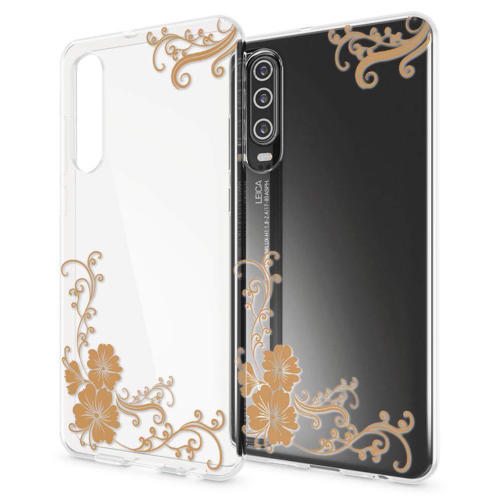 NALIA Hülle für Huawei P30, Motiv Handyhülle Slim Silikon Case Cover Schutzhülle Flamingo Green-1