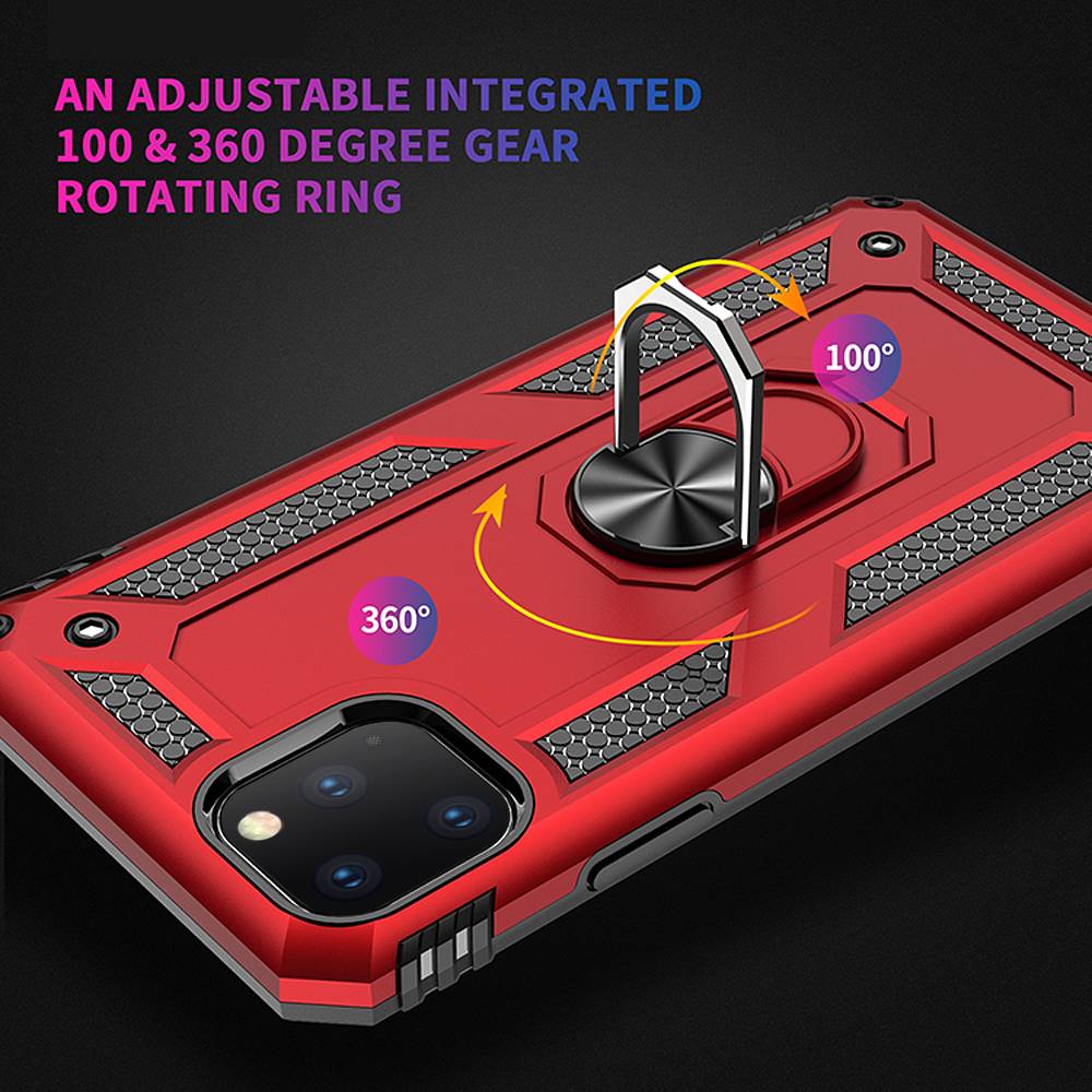 NALIA Ring Handy Hülle für iPhone 11 Pro Max, 360 Grad Schutz Case Cover Tasche Schwarz-1