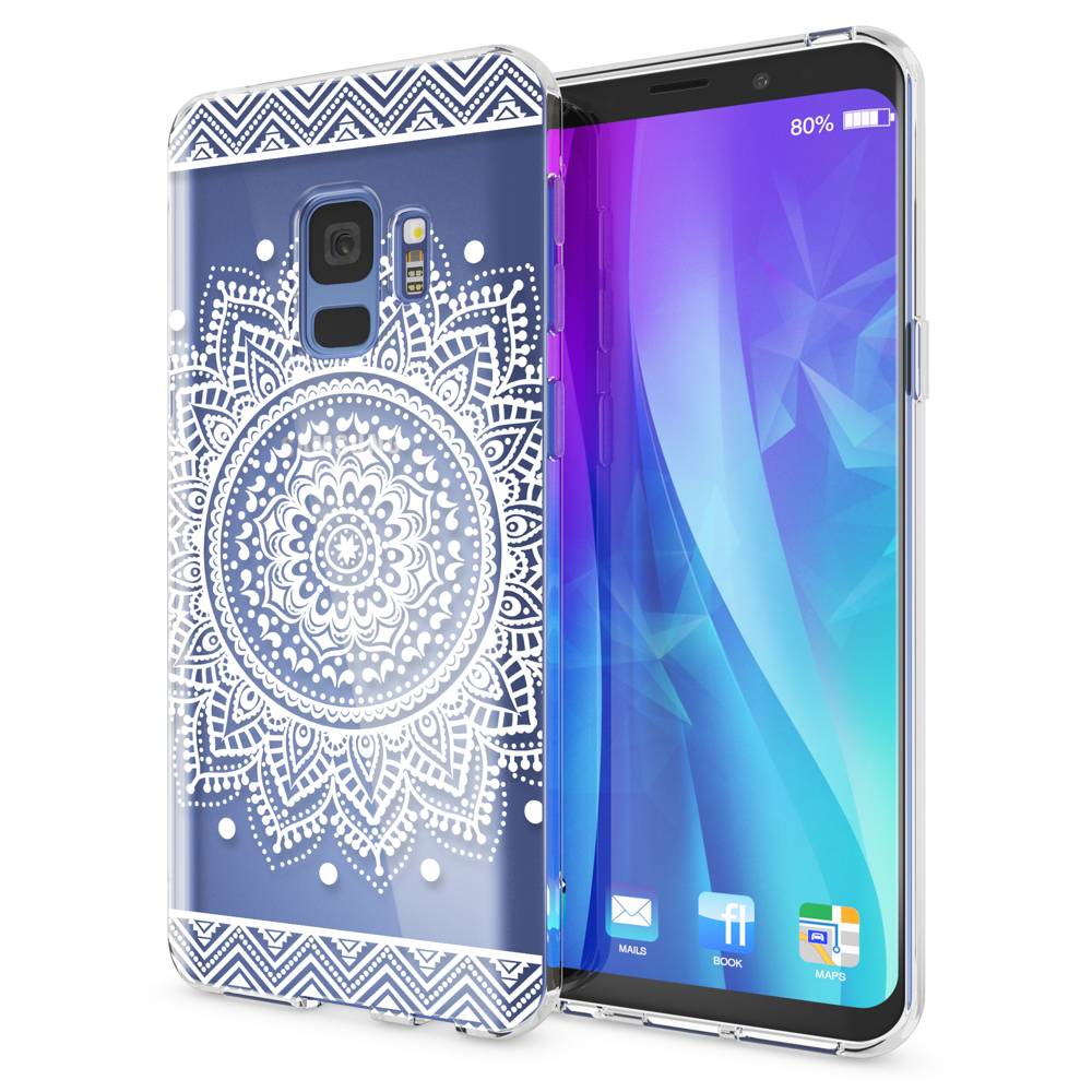 Samsung Galaxy S9 Hülle Handyhülle von NALIA, Slim Silikon Motiv Case Schutzhülle Circle Flowers-0