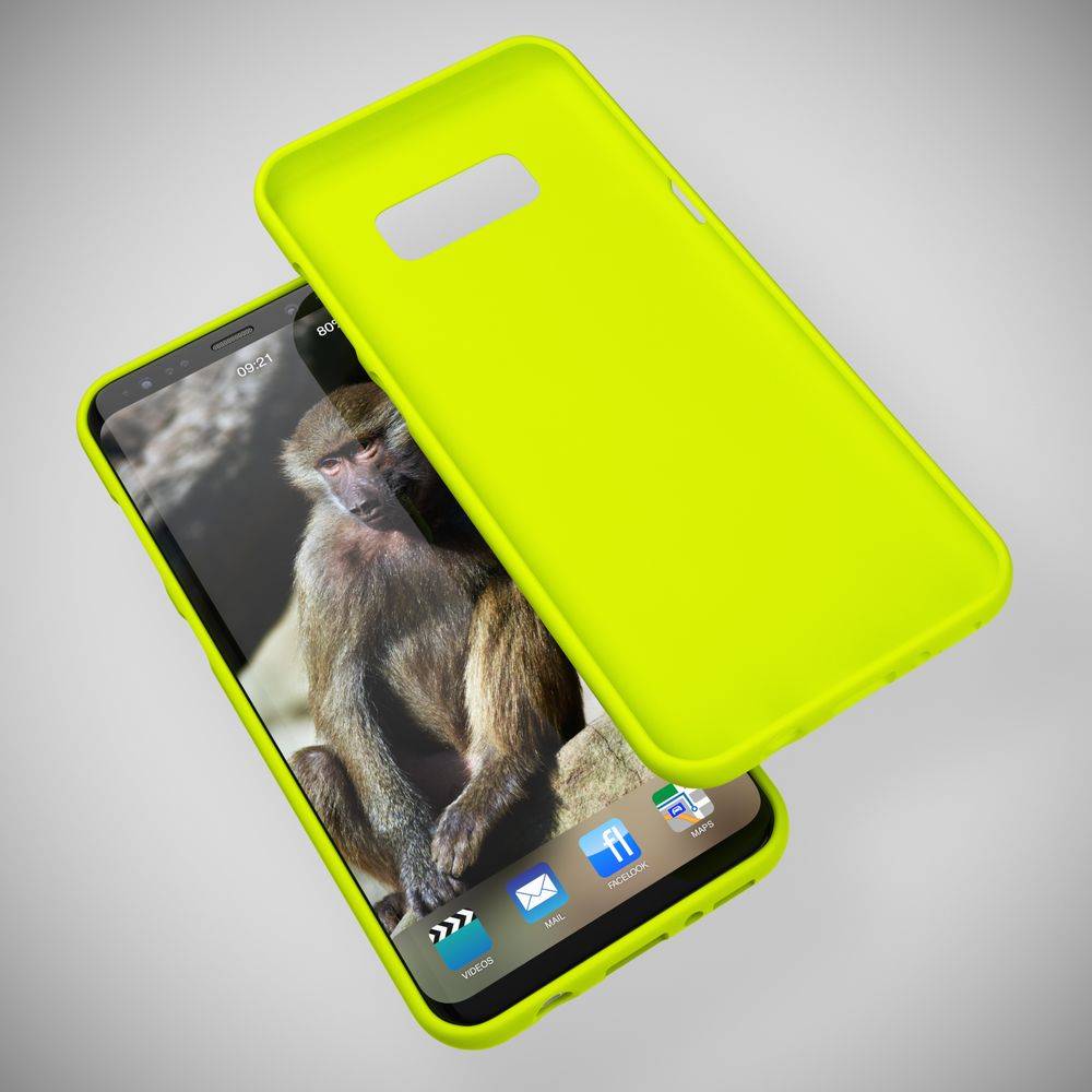 Samsung Galaxy S8 Handy Hülle von NALIA, Ultra Slim TPU Silikon Neon Case Schutz Gelb-3