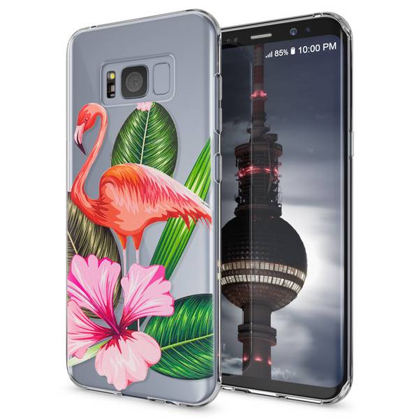 Samsung Galaxy S8 Hülle Handyhülle von NALIA, Slim Silikon Motiv Case Schutzhülle Flamingo Green