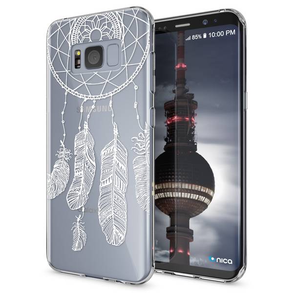 Samsung Galaxy S8 Hülle Handyhülle von NALIA, Slim Silikon Motiv Case Schutzhülle Feathers
