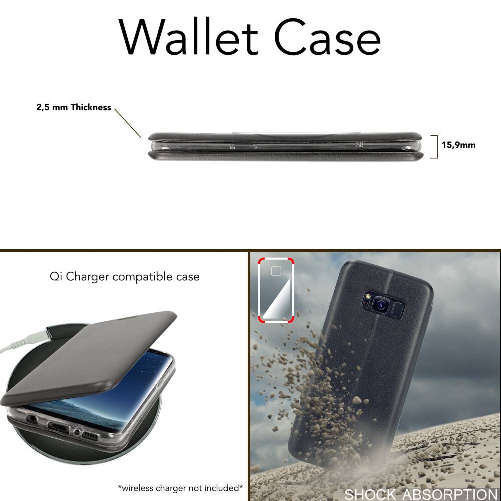 Samsung Galaxy S8 Flipcase von NALIA, Slim Handy Hülle Flip Case mit Magnet-4