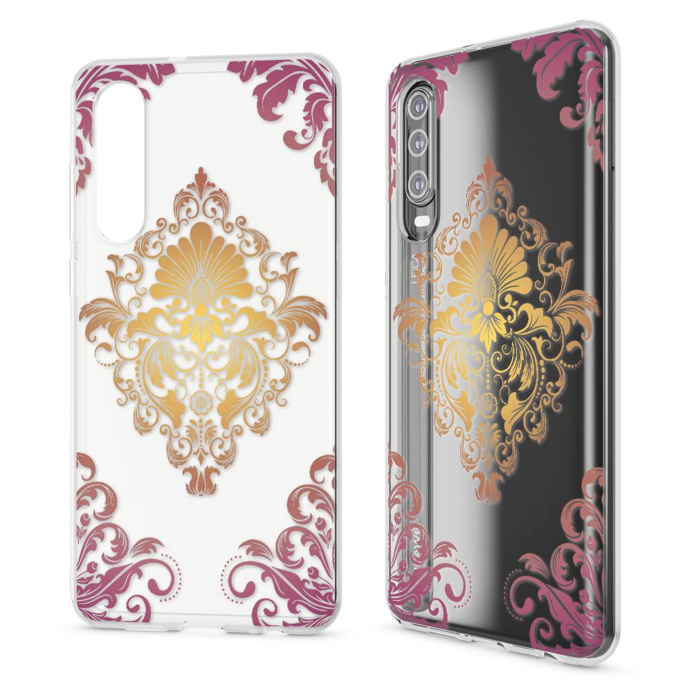 NALIA Hülle für Huawei P30, Motiv Handyhülle Slim Silikon Case Cover Schutzhülle Royal Ornament-0