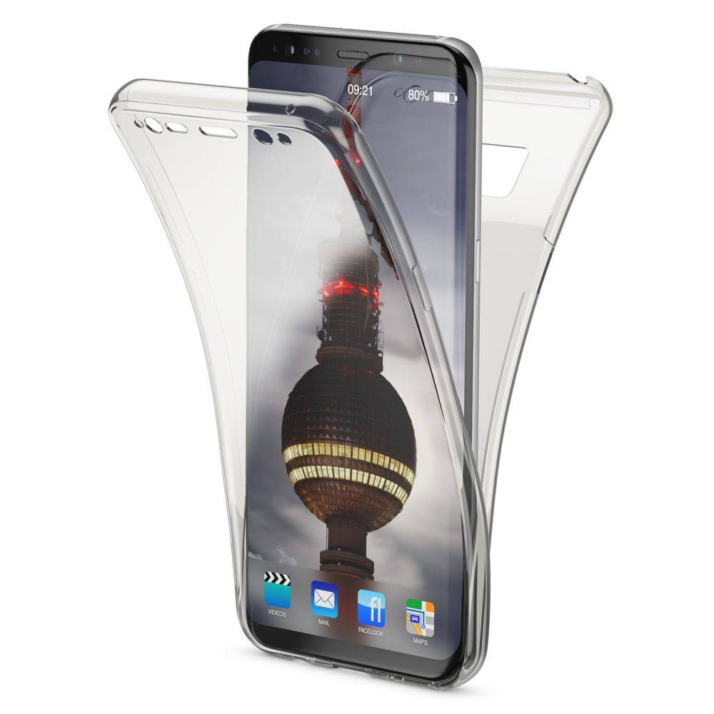 NALIA 360 Grad Hülle für Samsung Galaxy S8, Full Cover Handy Schutzhülle Case Grau-0