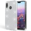 Huawei P20 Lite Hülle Handyhülle von NALIA, Glitzer Silikon-Case Back-Cover Silber
