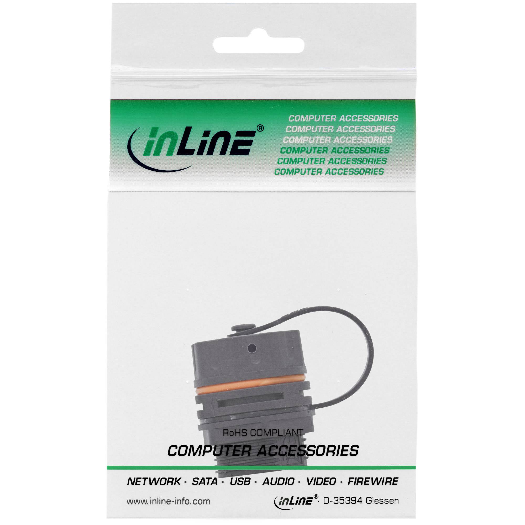 InLine® Patchkabelkupplung, RJ45 Cat.6A, IP68, für Industrie, mit Staubkappe-2