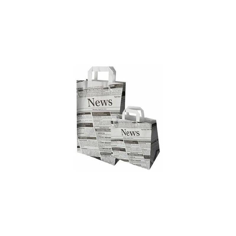 PAPSTAR Tragetasche "Newsprint", 260 x 170 x 250 mm-0