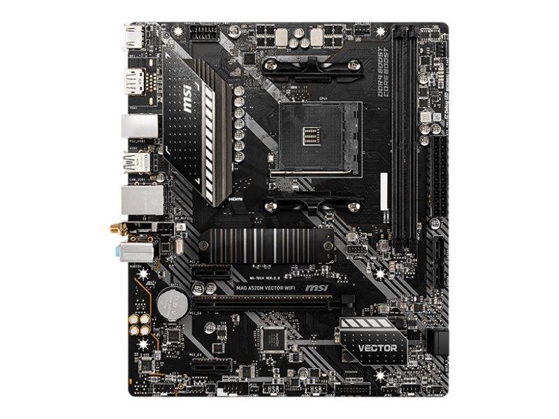 MSI MAG A520M VECTOR WIFI - Motherboard - micro ATX - Socket AM4 - AMD A520 Chipsatz - USB 3.2 Gen 1-0