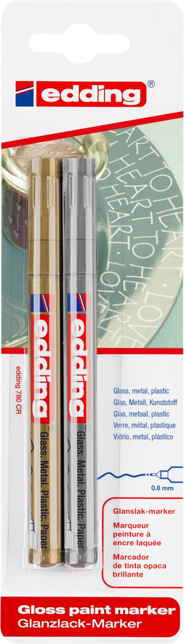 Glanzlack-Marker edding 780 0,8mm gold/silber